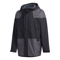 adidas Logo Alphabet Splicing Jacket Black Gray FN0833