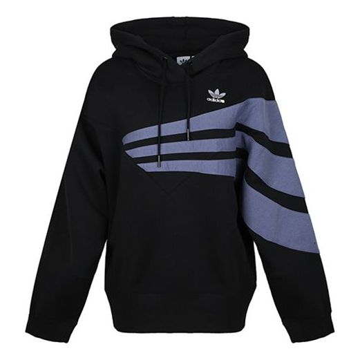 (WMNS) adidas originals Athleisure Casual Sports Stripe Hoodie Black DU8473