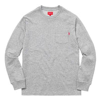 Supreme FW18 L/S Pocket Tee Heather Grey Long Sleeves Unisex Gray SUP-FW18-815