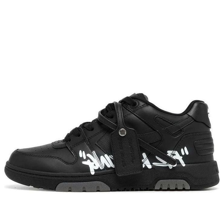 Off-White Out Of Office For Walking Low-Tops 'Black White' OMIA189C99LEA0021001