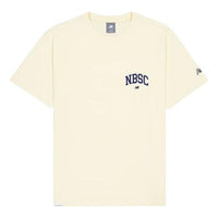 New Balance Small NBSC Graphic T-Shirt Asia Sizing 'Beige Navy' AMT42331-CAU