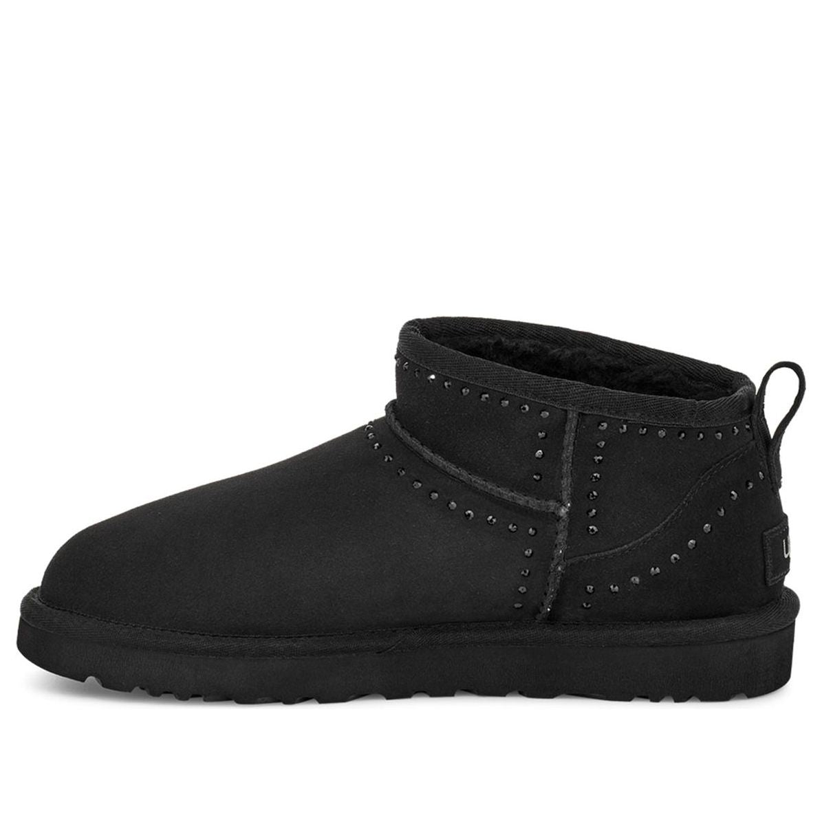 (WMNS) UGG Classic Ultra Mini Bling Fleece Lined 'Black' 1119871-BLK