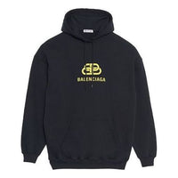 Balenciaga Oversized Interlocked BB Hoodie 'Black Yellow' 578138TEV191361