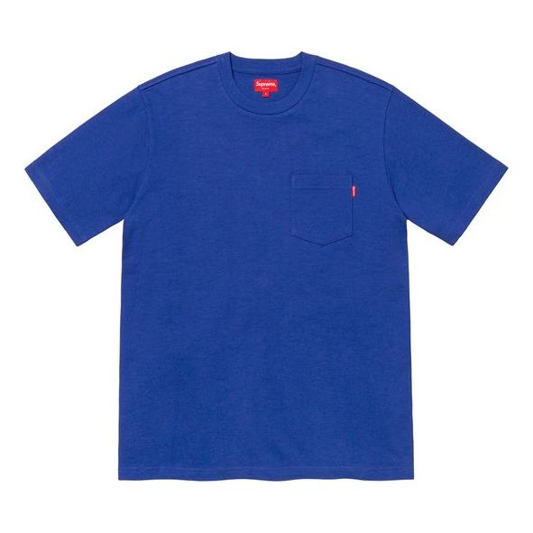 Supreme SS20 Week 1 S/S Pocket Tee Basic Short Sleeve Unisex Royal Blue T-Shirt SUP-SS20-135