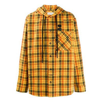 Off-White Plaid Printing Hooded Jacket Loose Fit Yellow OMGA099R20G710016000