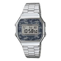 Men's CASIO VINTAGE Retro Small waterproof Watch Stainless Steel Strap Mens Silver Digital A168WEC-1VT