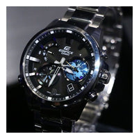 CASIO EDIFICE Waterproof Sports Solar Powered Stainless Steel Strap Mens Black Analog EQB-600D-1A2