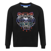 (WMNS) KENZO Multi-Color Embroidered Tiger Head Round Neck raglan sleeve Hoodie Black F962SW8074XE-99