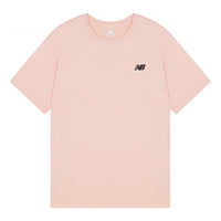 New Balance Logo Embroidered Knit Round Neck Short Sleeve Pink T-Shirt UT21503-PIE