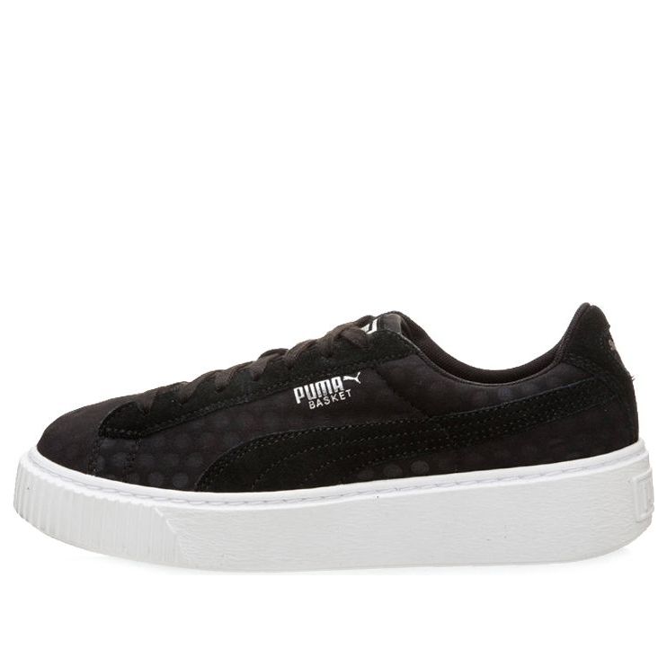 (WMNS) PUMA Basket Platform Casual Sneakers Black/White 364102-01