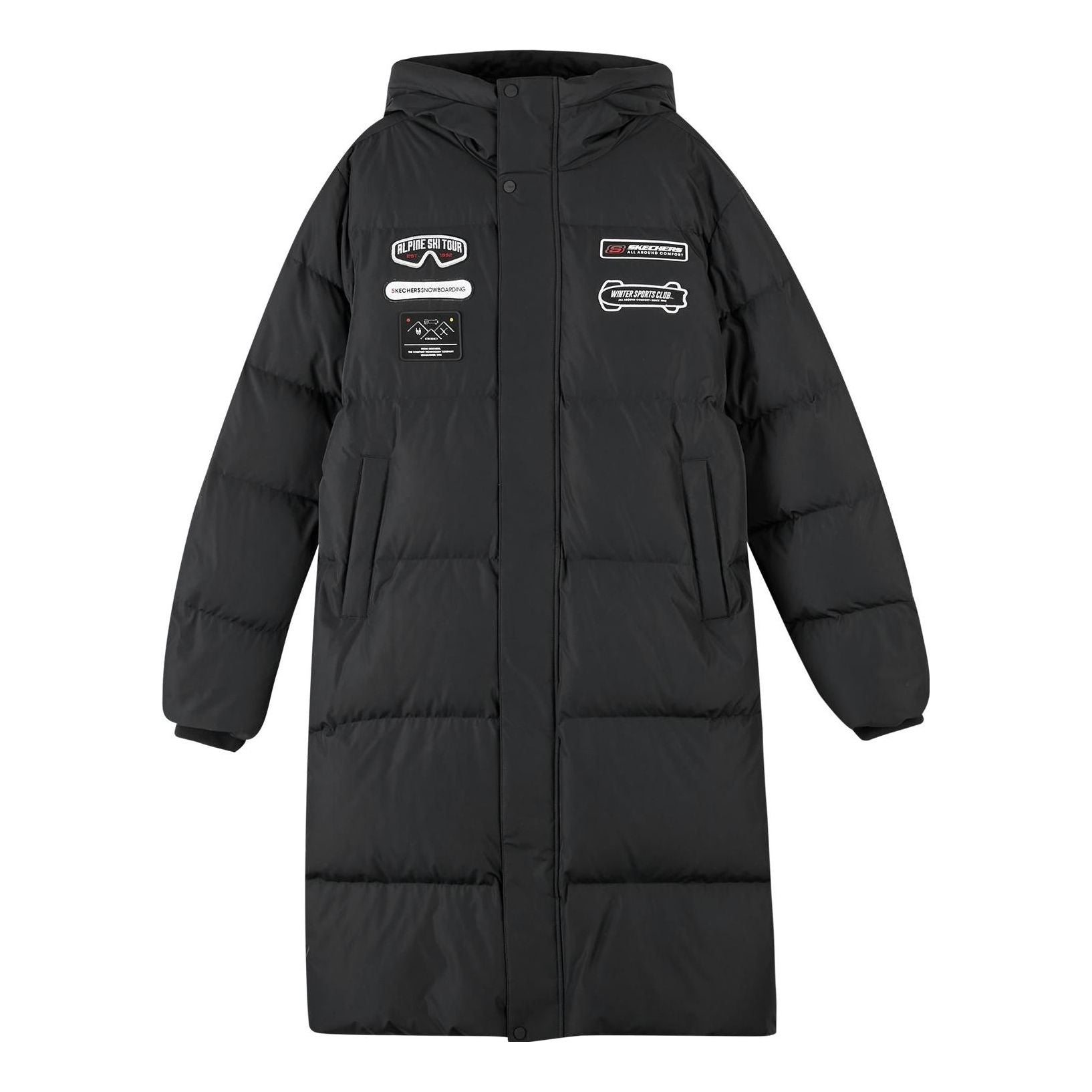 Skechers Letter Graphic Long Down Jacket 'Black' L422U075-0018