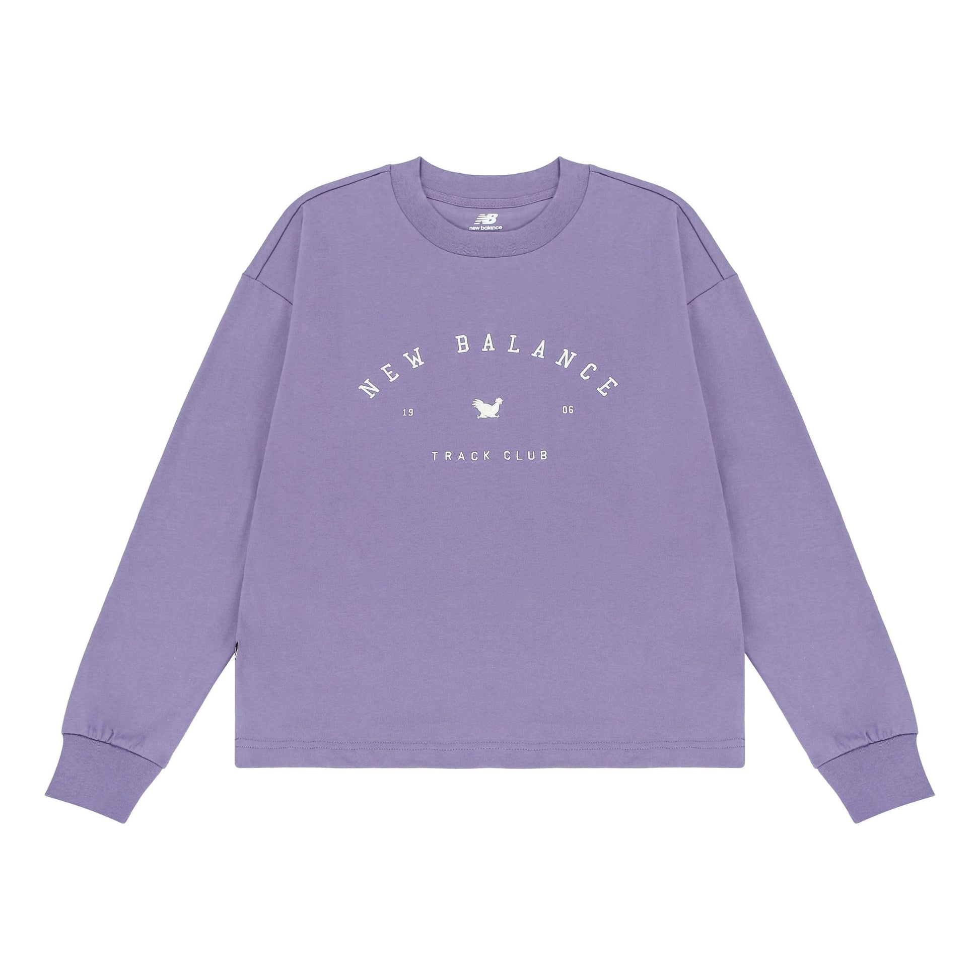 (WMNS) New Balance Logo Long Sleeve Sweatshirt Asia Sizing 'Light Purple' WT23558-MCY
