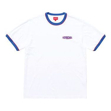 Supreme SS18 Piping Ringer Tee White Logo Tee 'White Blue Red' SUP-SS18-0015