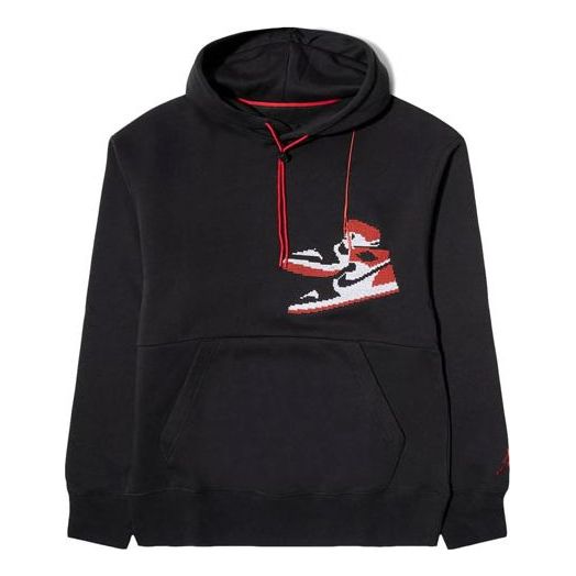 Air Jordan Jumpman Holiday Casual Sports hooded Pullover Fleece Lined Black CT3457-010