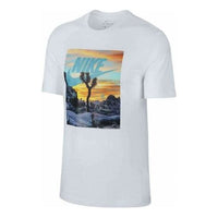 Men's Nike Air Printing Round Neck Short Sleeve White T-Shirt DH0053-100