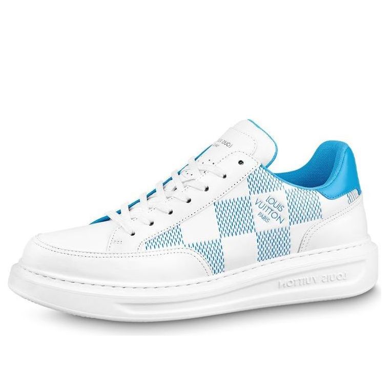 LOUIS VUITTON Beverly Hills Sneakers 'White with Blue Plaid' 1AA5J5