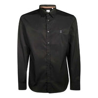 Men's Burberry TB Pattern Elastic Long Sleeves Shirt Black 80175471