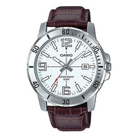 CASIO Leather Band Waterproof Business Style Men Quartz Mens Brown Analog MTP-VD01L-7BV