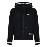 Nike Alphabet hooded Zipper Fleece Jacket Black AR1816-010