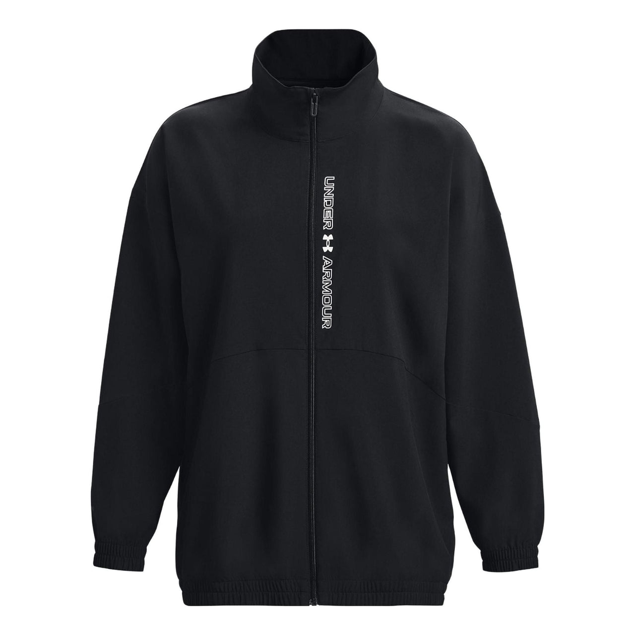 (WMNS) Under Armour Woven Full Zip Oversized Jacket 'Black' 1369890-002