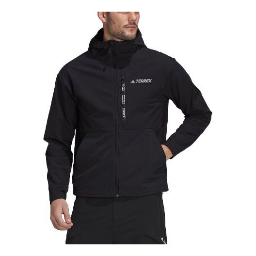 adidas Terrex Mtnlt Sftsh Jkt Outdoor Sports Hooded Jacket Black GR9981