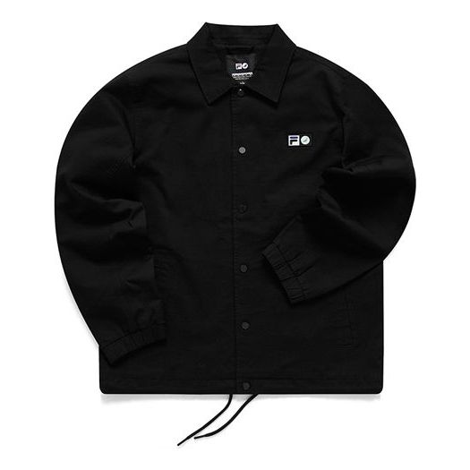 Men's FILA FUSION x Staple Crossover Logo Small Label Coach Jacket Black T11M114703F-BK