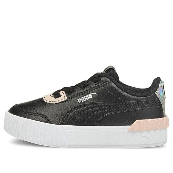 (TD) PUMA Carina Lift Shine Casual Board Shoes Black 380554-02