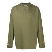 HERON PRESTON Embroidery Long Sleeve Mens Green HMAB017F20JER0015501