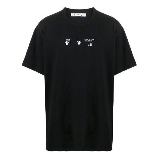 Off-White SS21 Casual Alphabet Printing Short Sleeve Loose Fit Black OMAA038S21JER0121050
