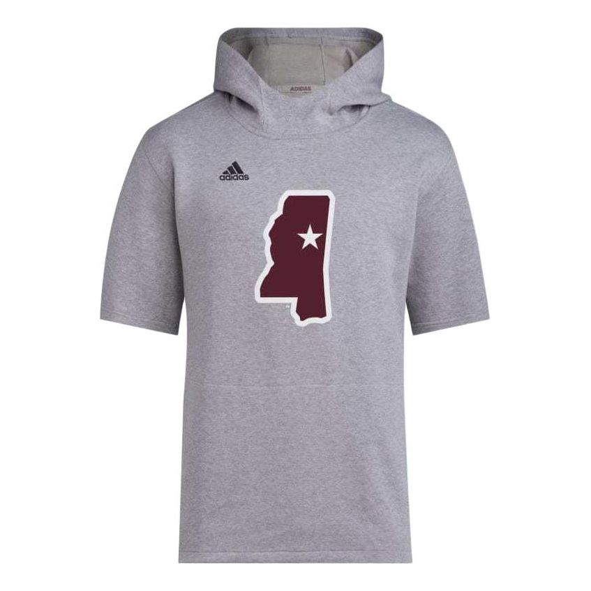 adidas Mississippi State Baseball Short Sleeve Hoodie Asia Sizing 'Grey' IM8661