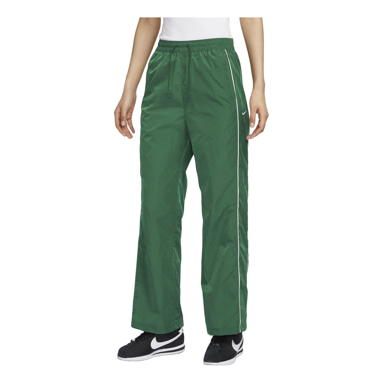 (WMNS) Nike Windrunner High-Waisted Woven Open-Hem Pants Asia Sizing 'Gorge Green' FV7656-300