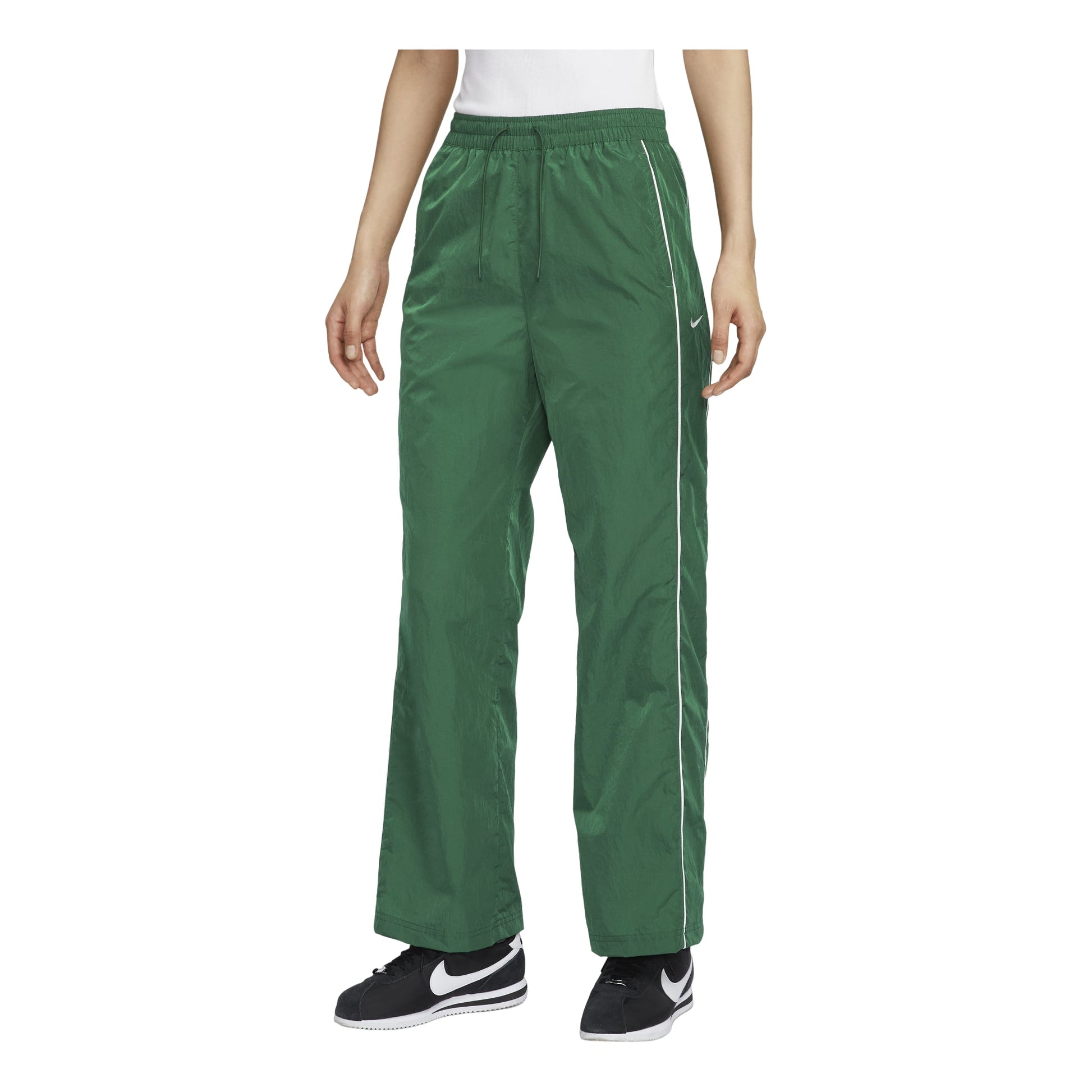 (WMNS) Nike Windrunner High-Waisted Woven Open-Hem Pants Asia Sizing 'Gorge Green' FV7656-300