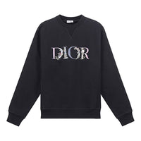 DIOR Flower Embroidery Round Collar Long Sleeve Male Black 113J687A0531-984