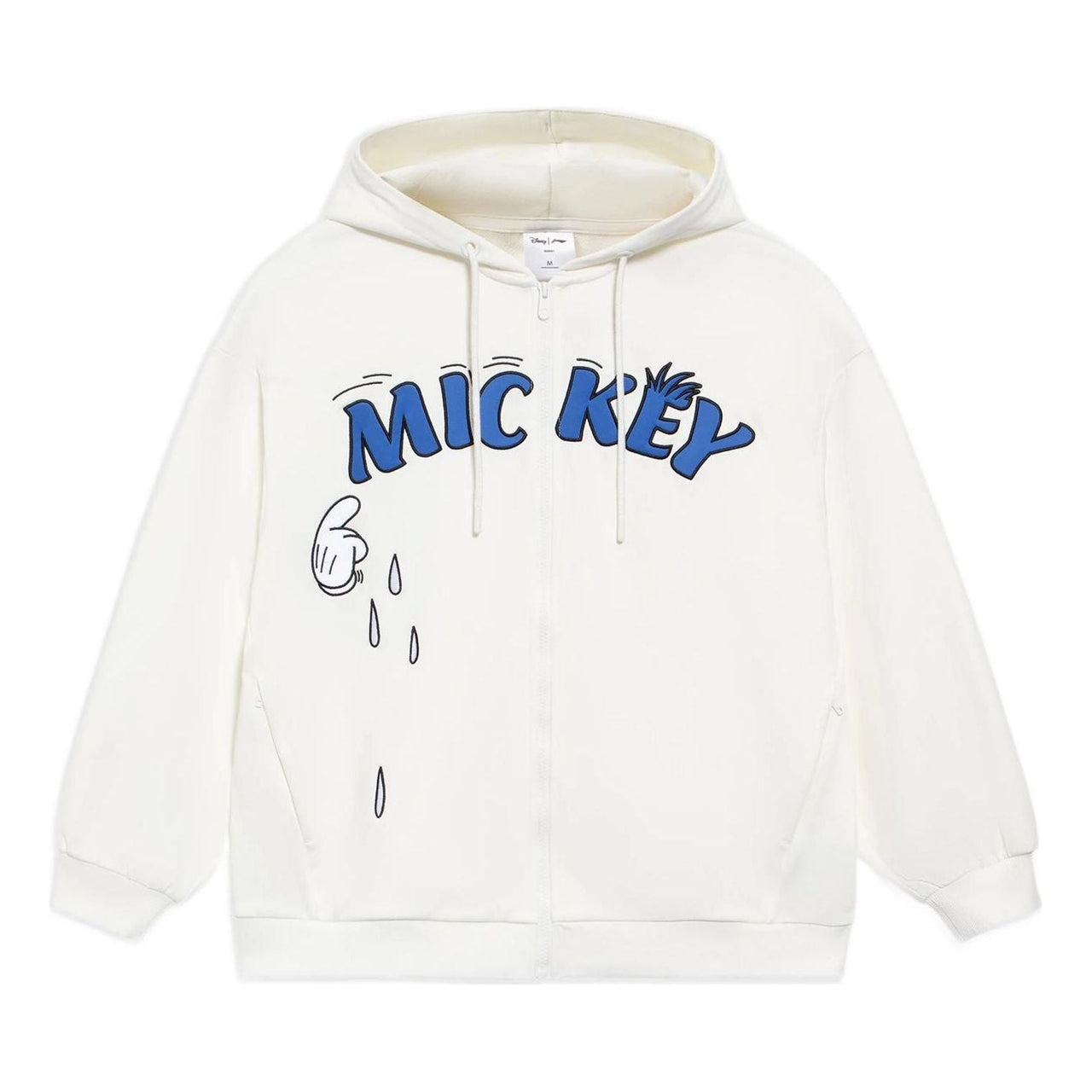(WMNS) Li-Ning x Disney Crossover Alphabet Printing Hoodie 'White Blue' AWDS590-3