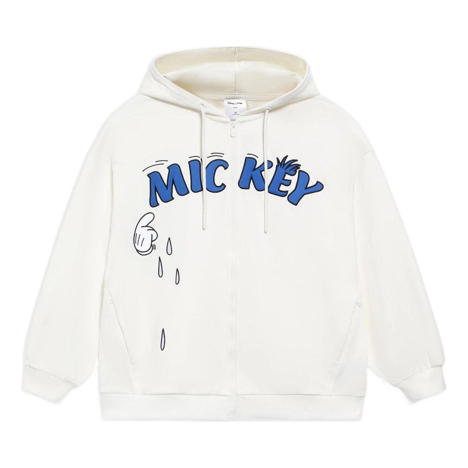 (WMNS) Li-Ning x Disney Crossover Alphabet Printing Hoodie 'White Blue' AWDS590-3