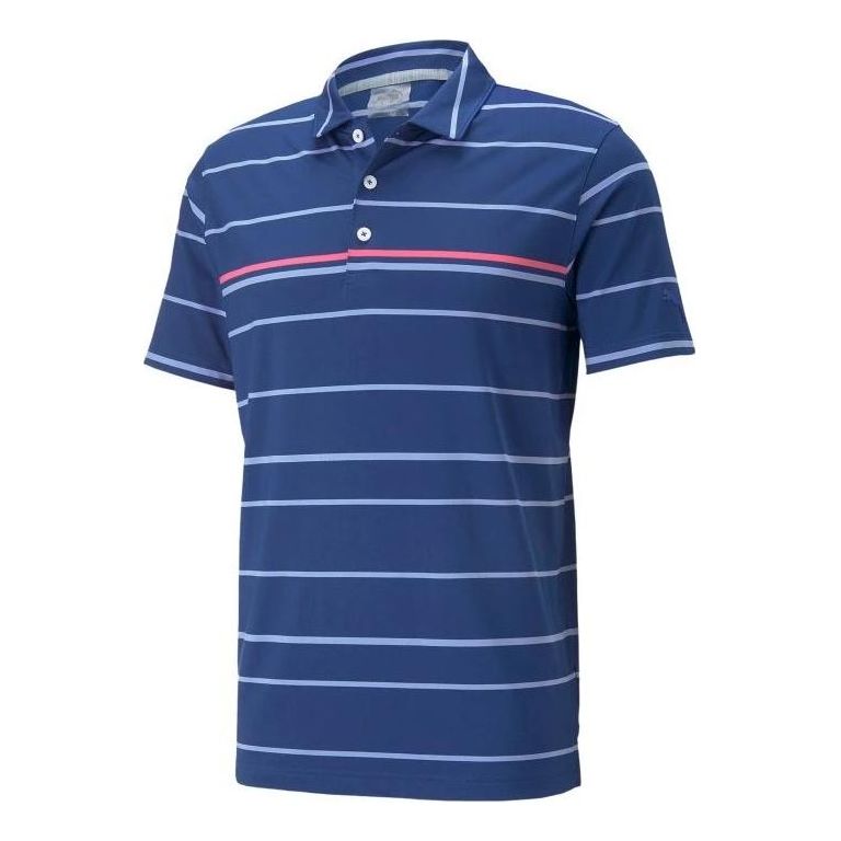 PUMA Mattr Striper Golf Polo Shirt 'Blue' 532976-10