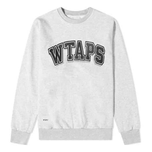 WTAPS Dawn. Design Crew Neck / Sweatshirt. Copo Letters Printed Pullover Sweatshirt Unisex Light Grey 201ATDT-CSM17