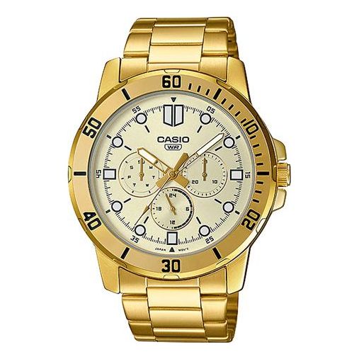 CASIO DRESS Series Quartz Waterproof Mens Gold Analog MTP-VD300G-9EUDF