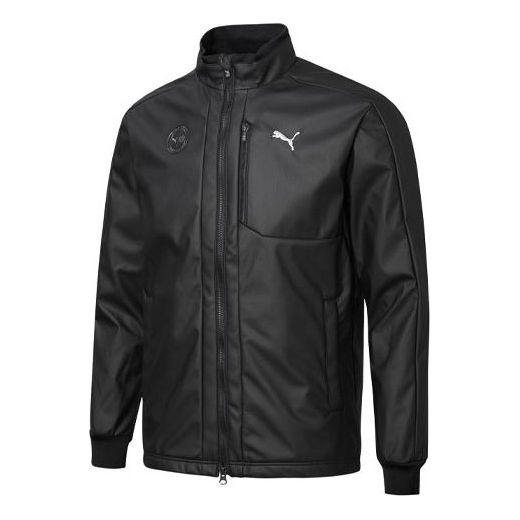 PUMA Retro Sports Stand Collar Logo Jacket Black 930311-01