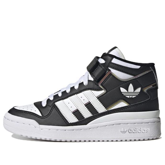 (GS) adidas Forum Mid J 'Black White Iridescent' HQ6845