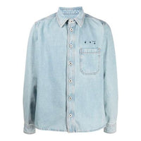 Off-White Men's SS21 Arrows Jeans Shirt Blue OMYD027S21DEN0024045