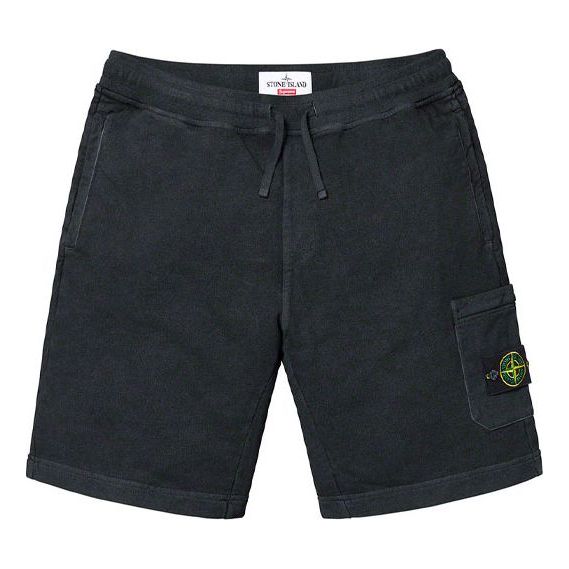 Supreme SS19 x Stone Island Sweatshort Crossover Cargo Shorts Unisex Black SUP-SS19-398