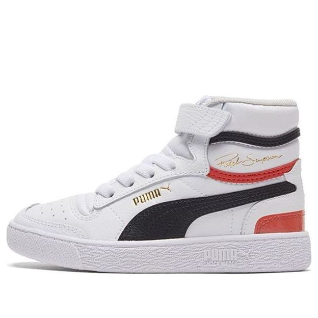 (PS) PUMA Ralph Sampson Mid Autumn Casual Shoes White/Black/Red 373811-01