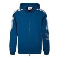 adidas originals Outline Wb Logo Printing Sports Hooded Jacket Blue EB4085
