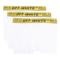 Off-White Men's SS21 Logo Three-pack Tripack Classic Industrial Boxer White OMUA001R21FAB0020118