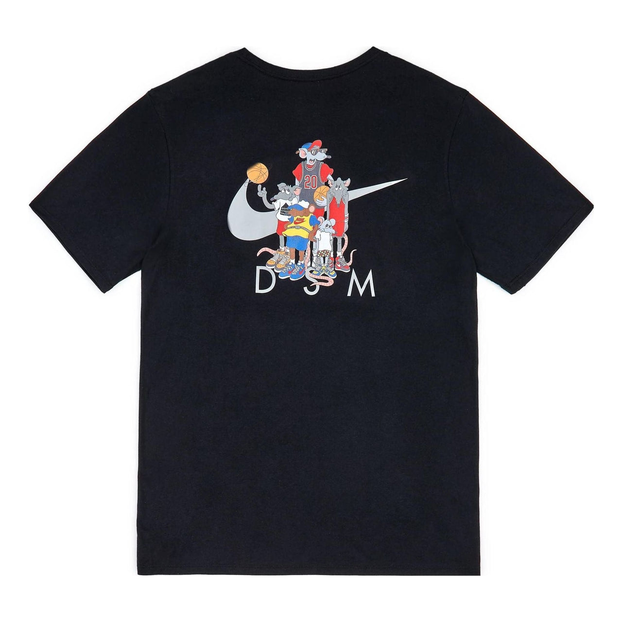 Men's Nike SS22 Classic Round Neck Back Cartoon Animal Printing Short Sleeve Black T-Shirt DC7376-010