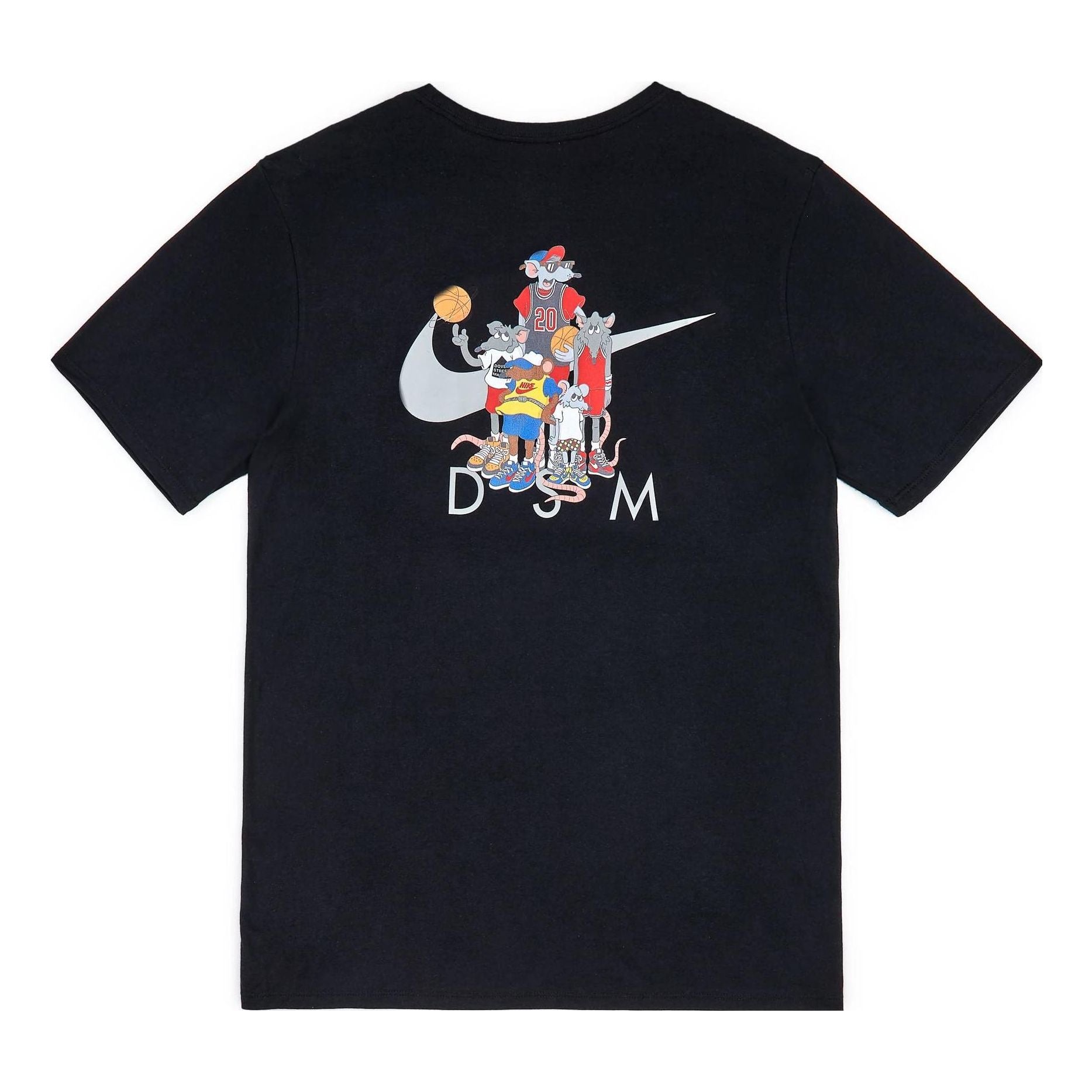 Men's Nike SS22 Classic Round Neck Back Cartoon Animal Printing Short Sleeve Black T-Shirt DC7376-010