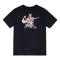 Men's Nike SS22 Classic Round Neck Back Cartoon Animal Printing Short Sleeve Black T-Shirt DC7376-010