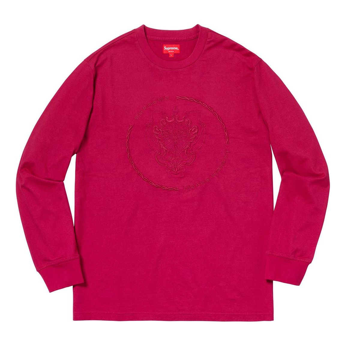 Supreme FW18 Crest L/S Top Magenta Long Sleeves Pullover Hoodie Unisex Purple Red SUP-FW18-388