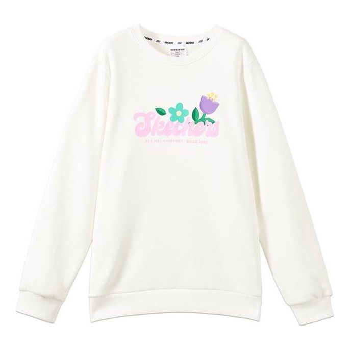 (GS) Skechers Graphic Hoodie 'White Blue' L422G102